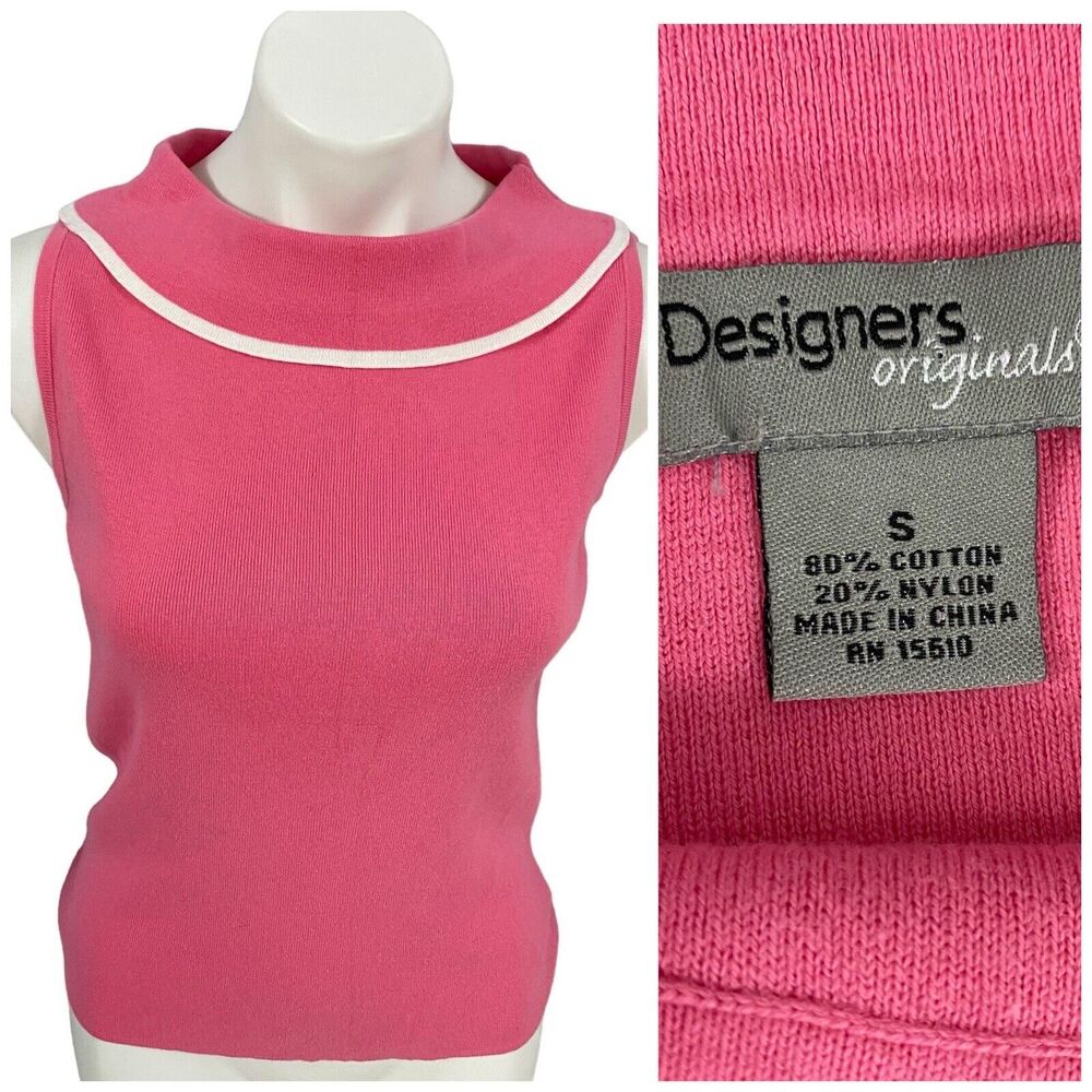 Designers Originals Top Womens Small Pink Sweater Swank Shell Work Officecore